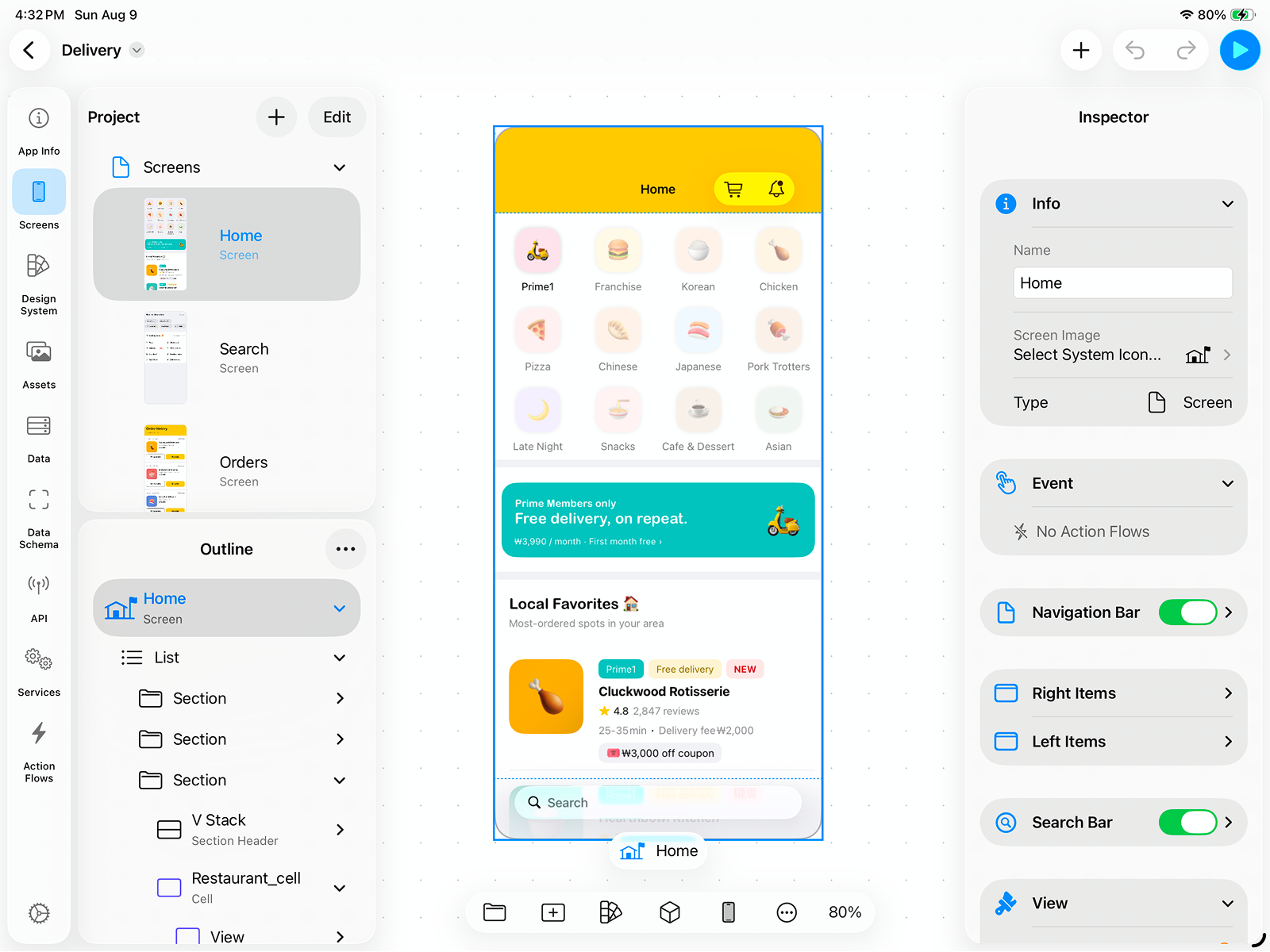 Designing a screen with native components in Layerz